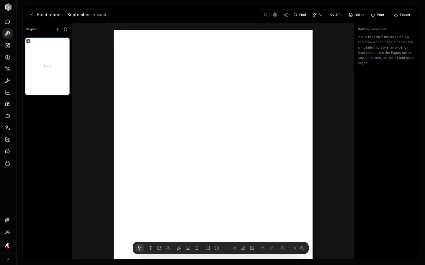The PDF editor with its annotation toolbar